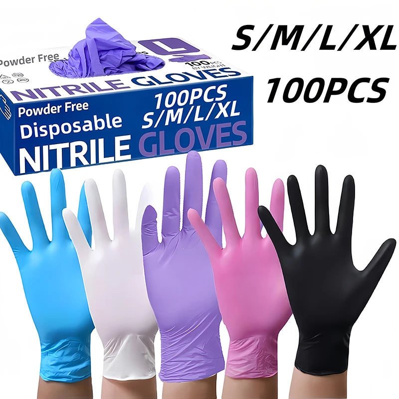  NitDisposablerile Gloves - 50/100 Pack, Durable Non-Slip Gloves for Household Cleaning and Gardening Tasks